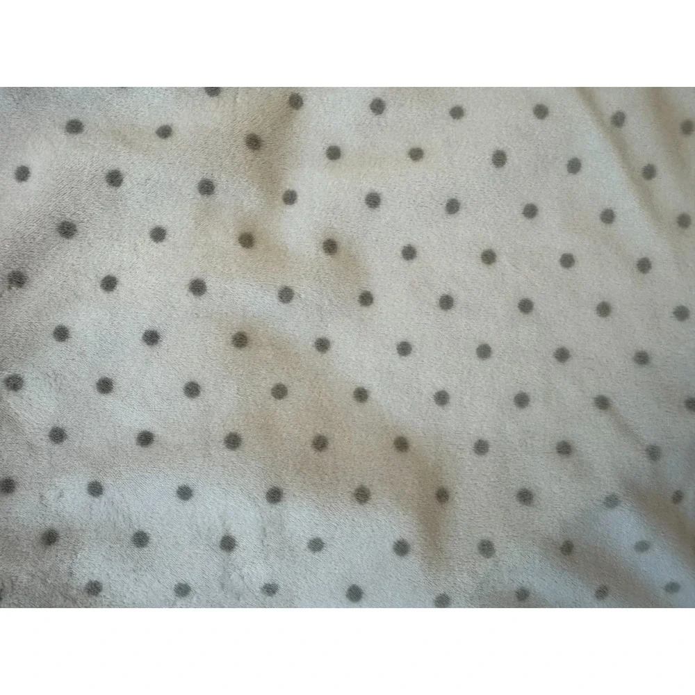 Pottery Barn Baby Crib Toddler Bed Fitted Sheet Gray White Polka Dot Unisex Soft